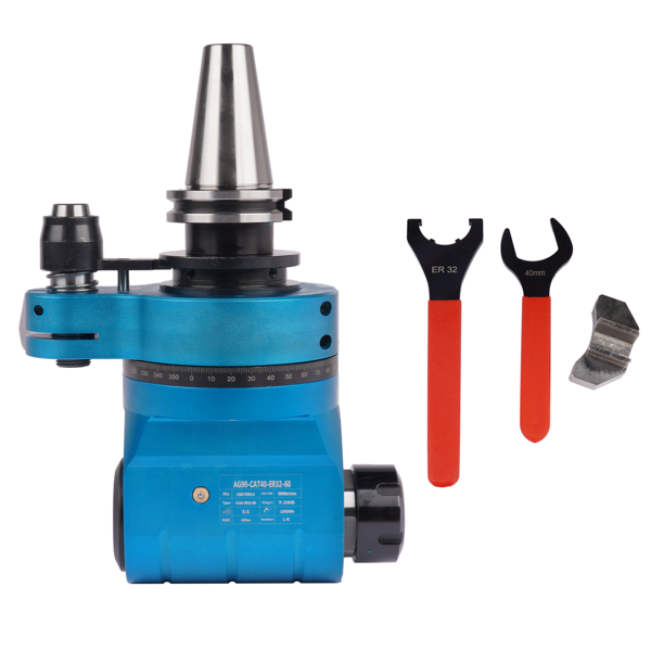 角度头 1:1 Gear Ratio CAT40 ER32 90°Fixed Angle Head Collet Chuck 3500RPM AH-CAT40–ER32-2