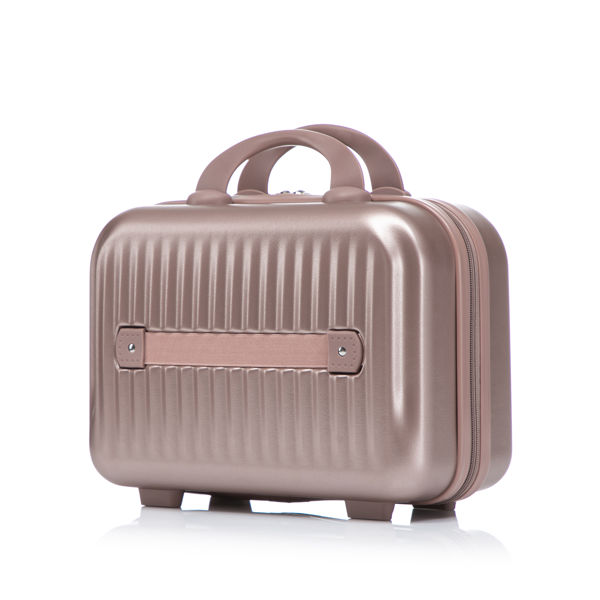 14"/20" 2 pcs/set in ABS Spinner Wheel Luggage, with Combination Lock and Front Opening Design, 14" Cosmetic Case (Champagne)-17