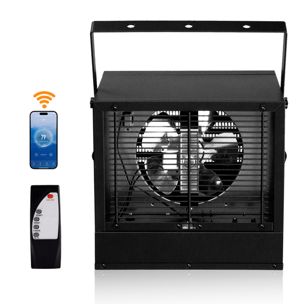 美规 CZ230W 240V 7500W 取暖器 黑色 铁 带WIFI/金属发热管/可调温/定时//带显示/带遥控器/不带电源线 工业取暖器-1