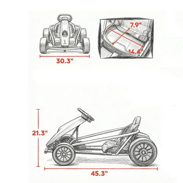 24V儿童漂移卡丁车，双速模式-3