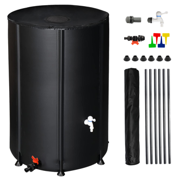 【替换3139070】100gal  黑色  PVC 可折叠 集雨桶