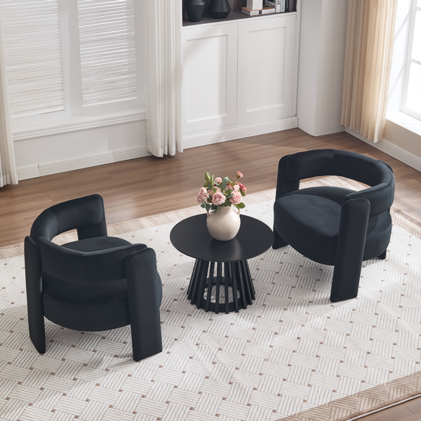 Accent Chair for Living Room, Velvet Comfy Single Sofa Chair Mid-Century Modern Armchair Wooden Legs for Bedroom Office Reading-12