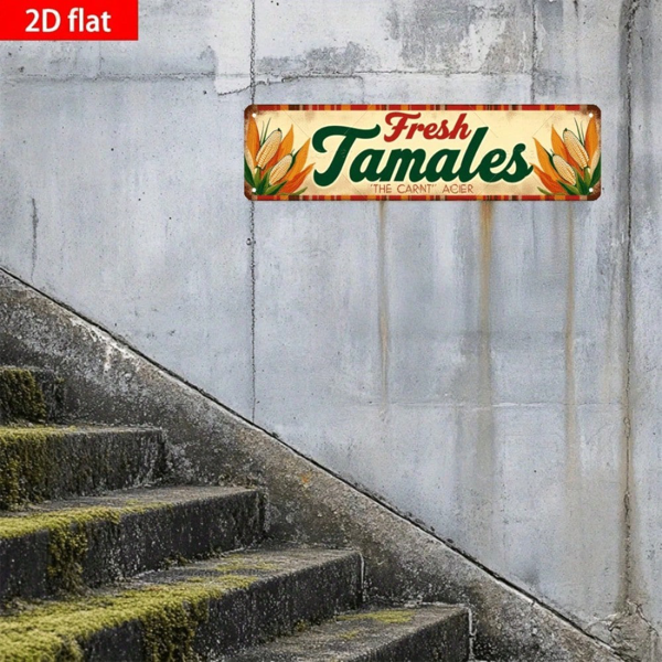 CIFbuy 复古怀旧新鲜玉米粽与玉米铁皮墙饰 16x4，厨房装饰（TikTok, temu 自提物流）-4