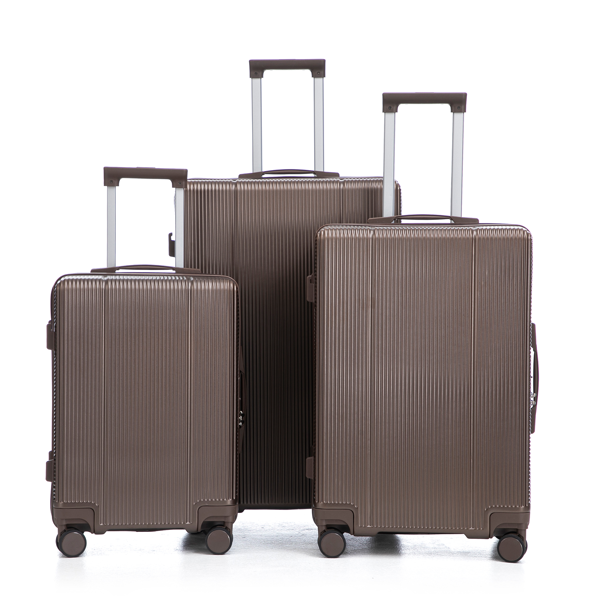 20"/24"/28" 3件套 ABS材质万向轮行李箱，登机箱，同色系，TSA密码锁（棕色）-18