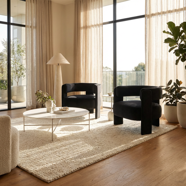 Accent Chair for Living Room, Velvet Comfy Single Sofa Chair Mid-Century Modern Armchair Wooden Legs for Bedroom Office Reading-11