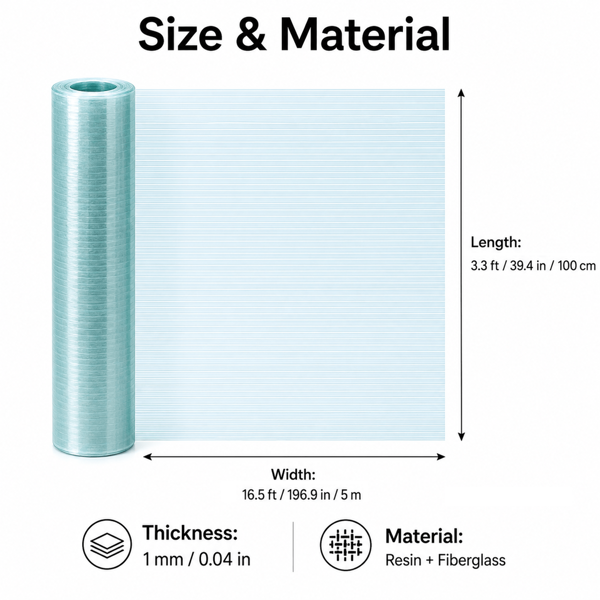 Polycarbonate Roof Panel Roll, Clear Roofing Panels Insulated Rainproof Greenhouse Panels Glass Fiber Roofing Canopy Cover for Farming, Sunroom 3.3x16.5ft(1x5m)-11