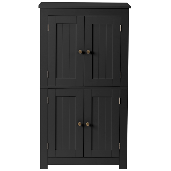 4柜门竖纹密度板喷漆浴室立柜 60*30*110cm 黑色-2