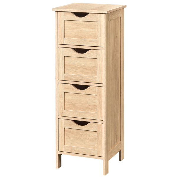 4抽屉密度板三胺贴面浴室立柜 30*30*82cm 原木色-5