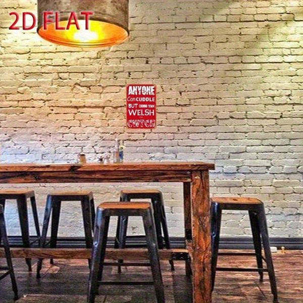 CIFbuy 威尔士风格金属装饰牌 8x12，乡村风红白心形爪印复古艺术（TikTok, temu 自提物流）-3