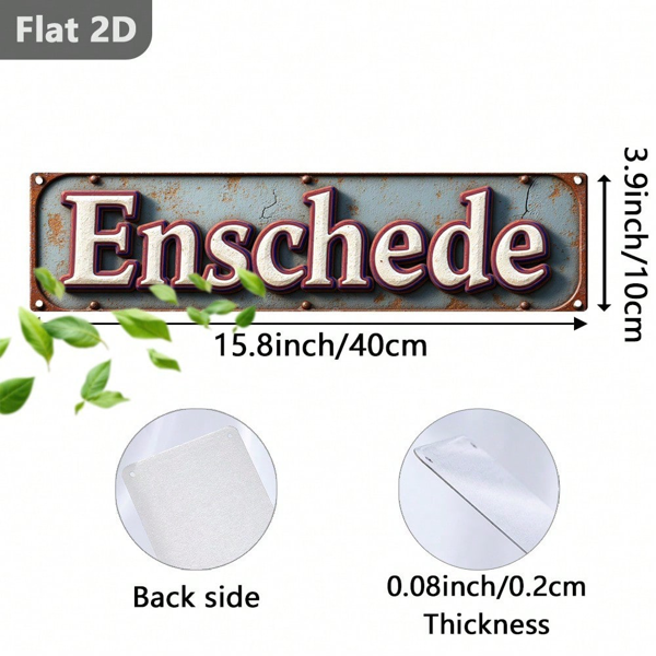 CIFbuy 2D 平面恩斯赫德复古荷兰金属招牌，绿叶墙面装饰 40x10（TikTok, temu 自提物流）-7