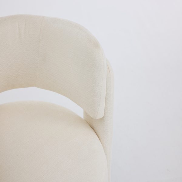 Modern Accent Chair, Contemporary Boucle Fabric Accent Armchair Comfy Upholstered Leisure Single Sofa Chair for Living Room Bedroom Apartment Office - White-19