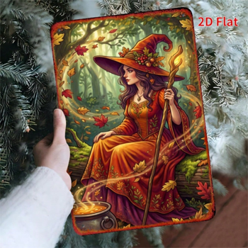 CIFbuy 魔法女巫 秋日魔法墙饰，秋季派对用女巫金属装饰牌（TikTok, temu 自提物流）
