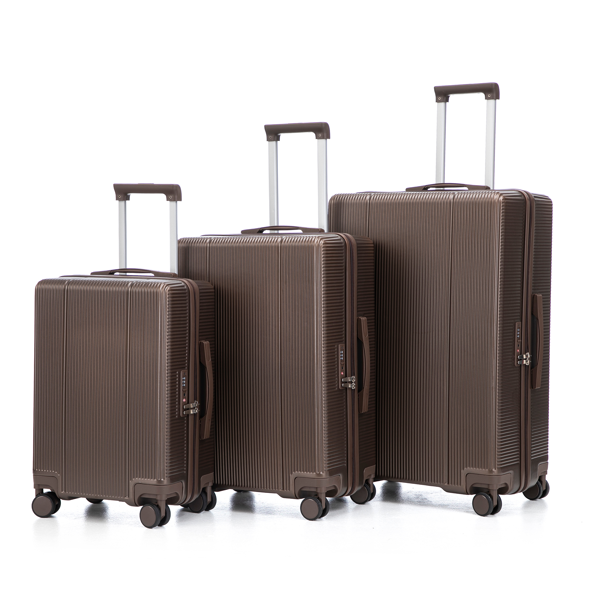 20"/24"/28" 3件套 ABS材质万向轮行李箱，登机箱，同色系，TSA密码锁（棕色）-15