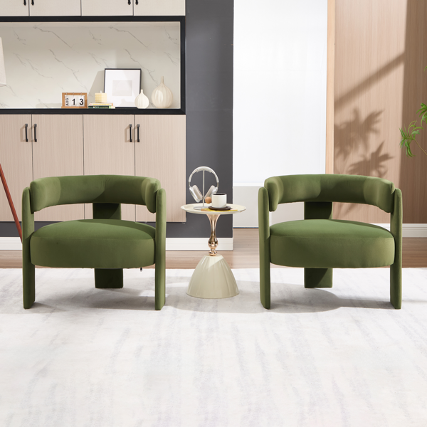 Accent Chair for Living Room, Velvet Comfy Single Sofa Chair Mid-Century Modern Armchair Wooden Legs for Bedroom Office Reading-17