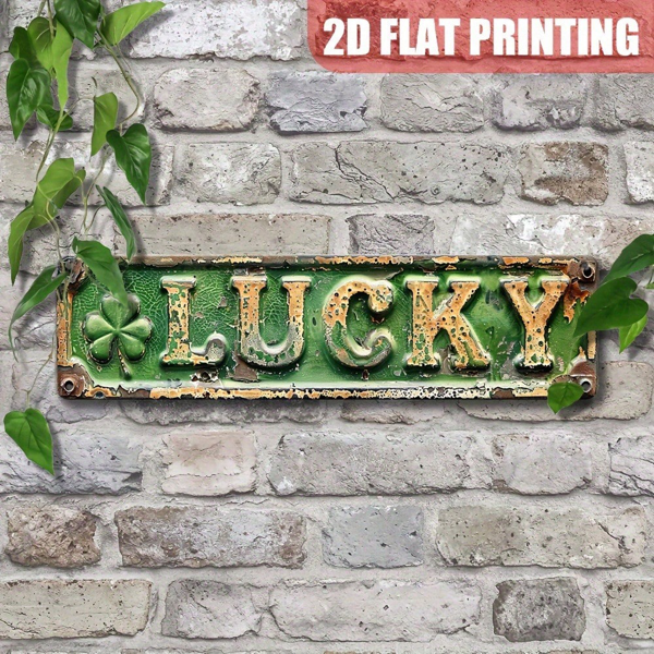 CIFbuy 复古铝制四叶草壁饰 16x4，乡村风幸运标志艺术品（TikTok, temu 自提物流）-6