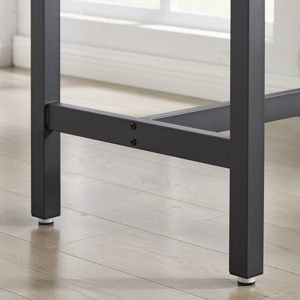 Bar Table Set with 4 Bar stools PU Soft seat with backrest, Grey, 47.24'' L x 23.62'' W x 35.43'' H-13