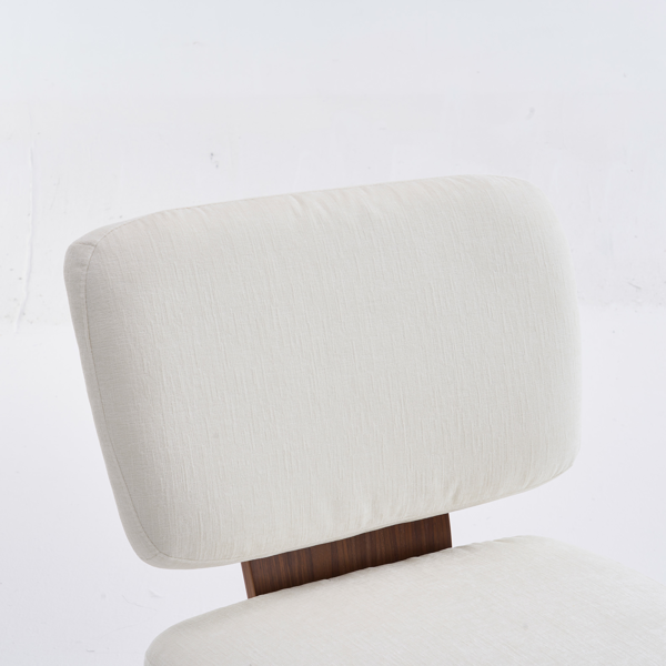 Linen Upholstered Armless Dining Chair with Casters,IVORY-7