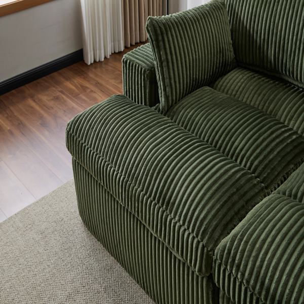 Double Chaise Lounge Chair Indoor,Oversized Upholstered Sleeper Cloud Couch,Deep Seat Luxury Sofa Bed,Sectional Sofa Chaise Love-seat,Corduroy Reading Chair for Living Room,No Assembly Required,Green-10