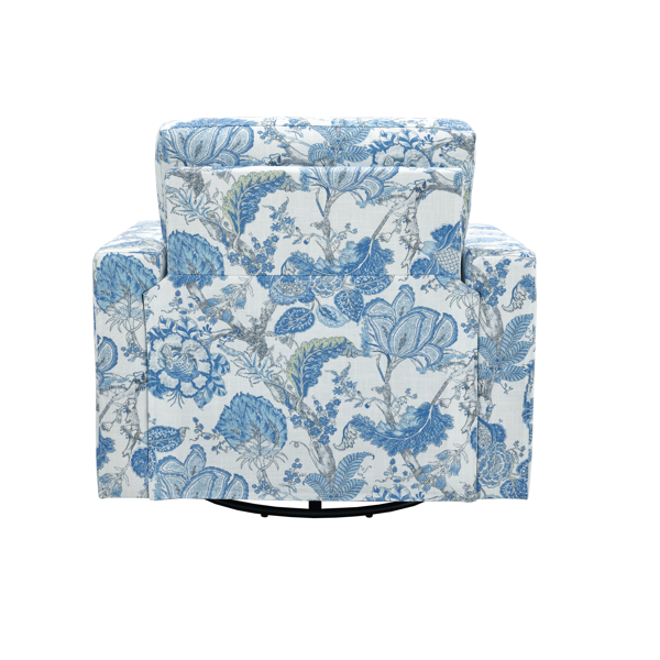 Floral Upholstery Degree Rotation Single Sofa Chair for Living Room, Bedroom, Office-10