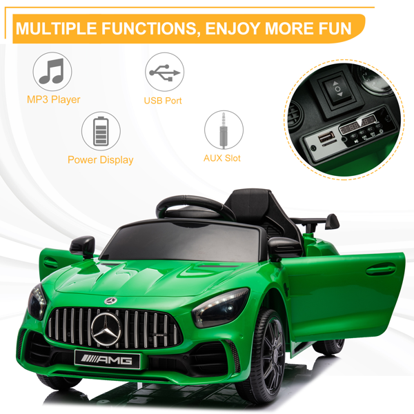 双驱 12.00V 4.5Ah 跑车 AMG GTR 带2.4G遥控 绿色-18