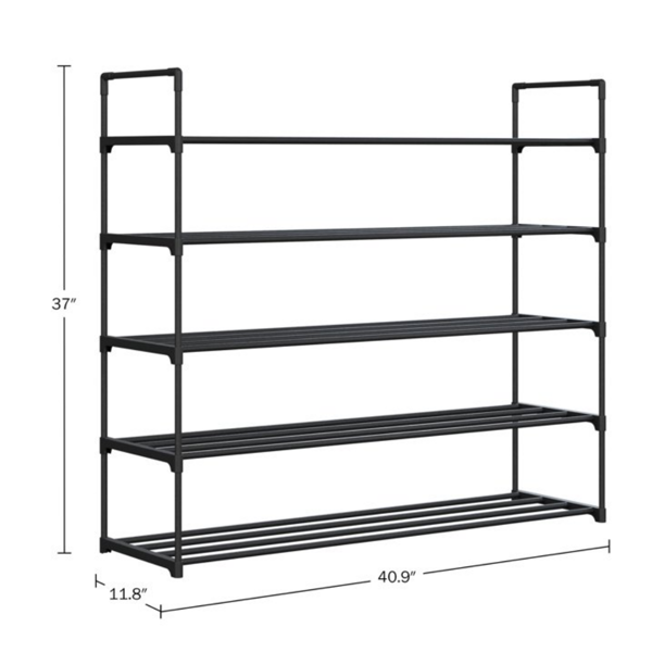 鞋架 - 5 层壁橱 / 浴室 / 玄关收纳鞋架，可放 25 双运动鞋、高跟鞋-2