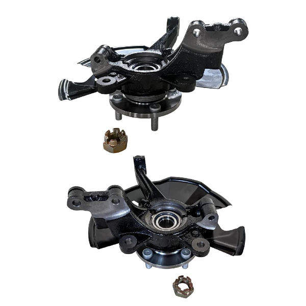 转向节总成 Pair Black Steering Knuckle Assembly Front Left+Right fits for 2014-2019 Ford Fiesta-2