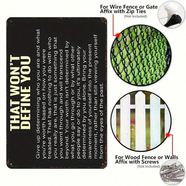 CIFbuy 1个复古金属墙牌，不设限，励志名言，12x8英寸（TikTok, temu 自提物流）-3