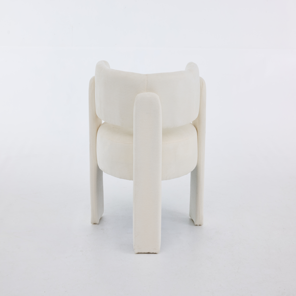 Modern Accent Chair, Contemporary Boucle Fabric Accent Armchair Comfy Upholstered Leisure Single Sofa Chair for Living Room Bedroom Apartment Office - White-18