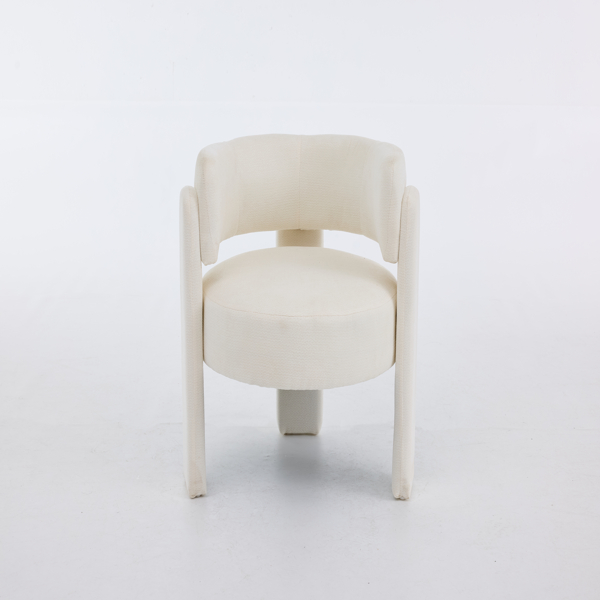 Modern Accent Chair, Contemporary Boucle Fabric Accent Armchair Comfy Upholstered Leisure Single Sofa Chair for Living Room Bedroom Apartment Office - White-12