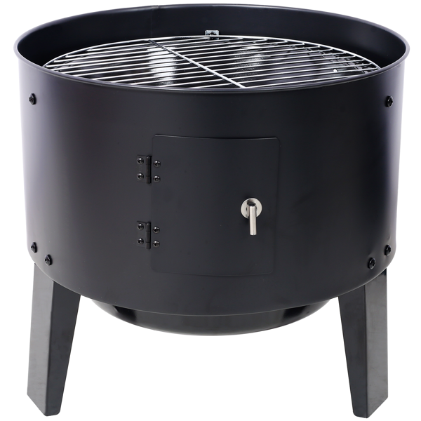 Charcoal Smoker Grill Wood Smoker Grills Outdoor Cooking 16 Inch Vertical Smoker Portable BBQ Grill for Camping, Black-10