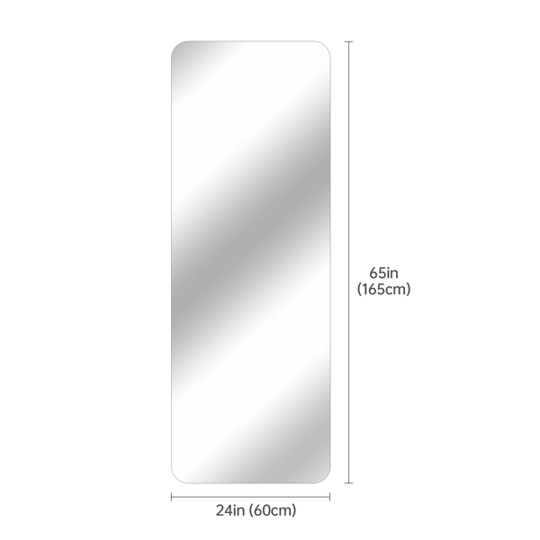 65"x 24" inch Full Body round corner mirror for Living Room Bedroom Cloakroom Wall hanging with hanging hole High quality 5mm silver mirror  Explosion-proof glass-15