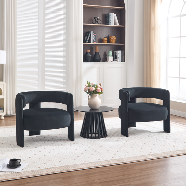 Accent Chair for Living Room, Velvet Comfy Single Sofa Chair Mid-Century Modern Armchair Wooden Legs for Bedroom Office Reading-18