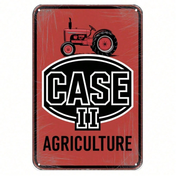 CIFbuy 1个复古农场拖拉机金属铁皮装饰牌 8x12，Case IH风格 2D平面装饰（TikTok, temu 自提物流）