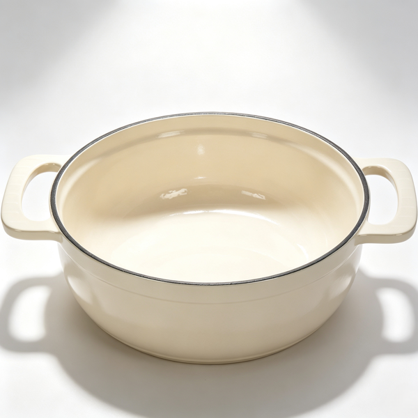 铸铁 7.5QT 烹饪锅具 陶瓷白 含两个硅胶手套 珐琅锅-9