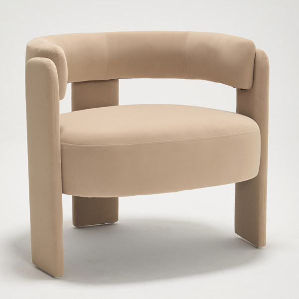 Accent Chair for Living Room, Velvet Comfy Single Sofa Chair Mid-Century Modern Armchair Wooden Legs for Bedroom Office Reading-25