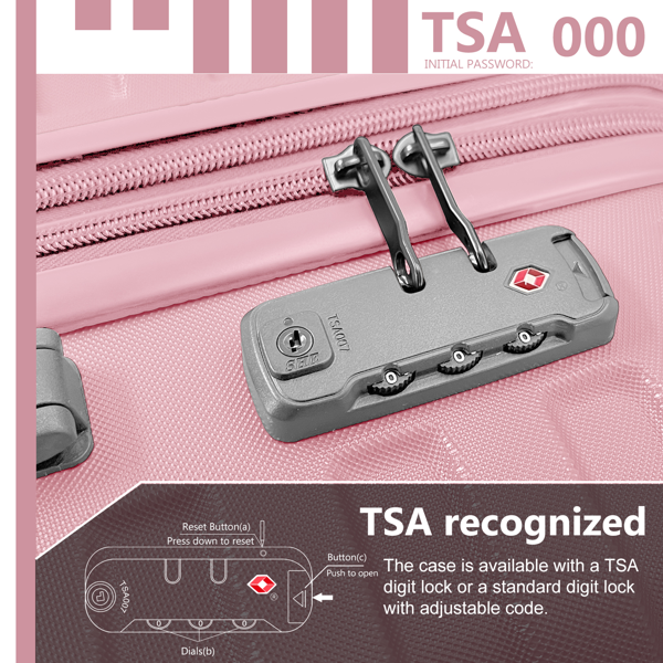 Luggage Sets 6 Piece with Duffel Bags, Hardside Expandable Suitcases with Spinner Wheels TSA Lock, Pink-5