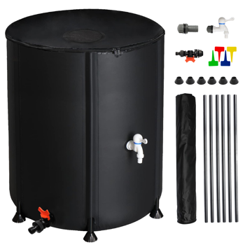 【替换99553861】50gal  黑色  PVC 可折叠 集雨桶