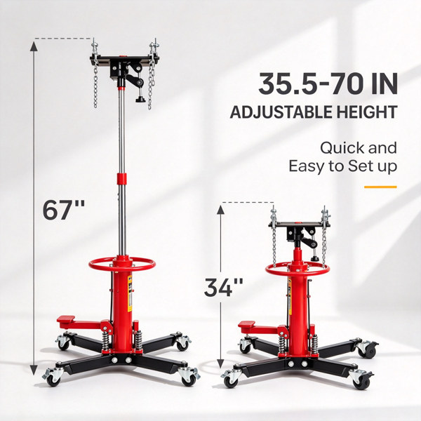 1660LBS/0.75T 高位运送顶 黑红 4个刹车铁轮-3