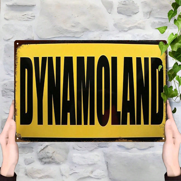 CIFbuy 1件2D平板铁艺悬挂式复古酒吧招牌墙饰，Dynamoland品牌，8x12英寸装饰品（TikTok, temu 自提物流）-8