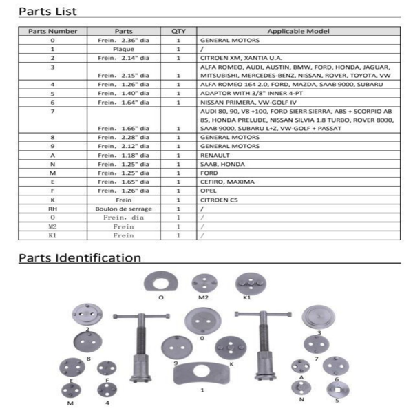 23件套汽车通用碟式活塞卡钳刹车回位工具套装-13
