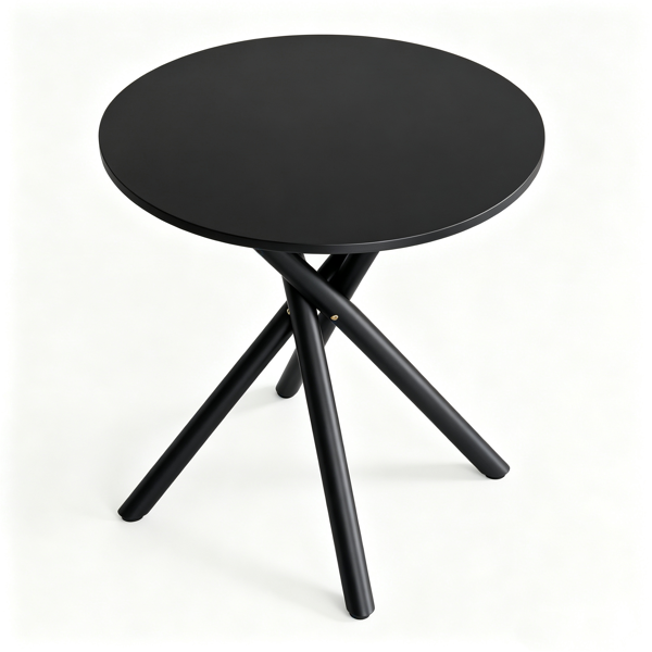 【禁售亚马逊】黑色 密度板贴三胺+铁 60*60*60cm 热转印 交叉腿 边几-7