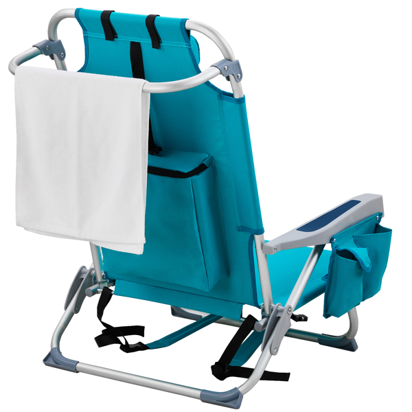 【同款编码：69421644】44座高7.9"宽19.7"深16.5" 薄荷绿 铝沙滩椅 牛津布 银白色铝管  100kg-7