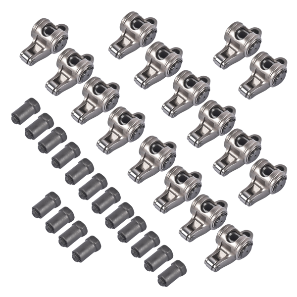 摇臂 Set of 16 Roller Rocker Arms 1.6 Ratio Replacement for Ford SBF 289 302 351W Stainless Steel-5