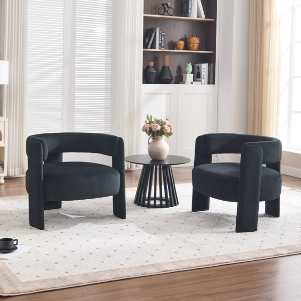 Accent Chair for Living Room, Velvet Comfy Single Sofa Chair Mid-Century Modern Armchair Wooden Legs for Bedroom Office Reading-13