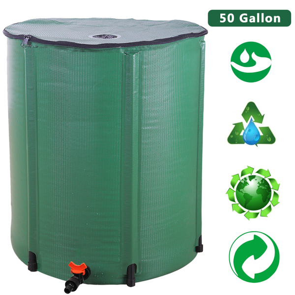 【替换67328175】50gal  绿色  PVC 可折叠 集雨桶-15