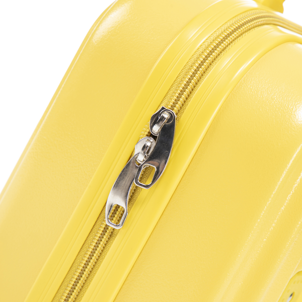 14"/20" 2 pcs/set in ABS Spinner Wheel Luggage, with Combination Lock and Front Opening Design, 14" Cosmetic Case (Yellow)-15