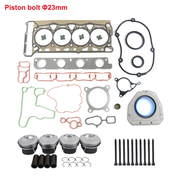 发动机大修包套装 Pistons Head Gaskets Kit Φ23mm Fits for Audi A4 Q5 VW EOS CC GTI Jetta GLI 2.0 TFSI 06H198401A 06J198401D-5