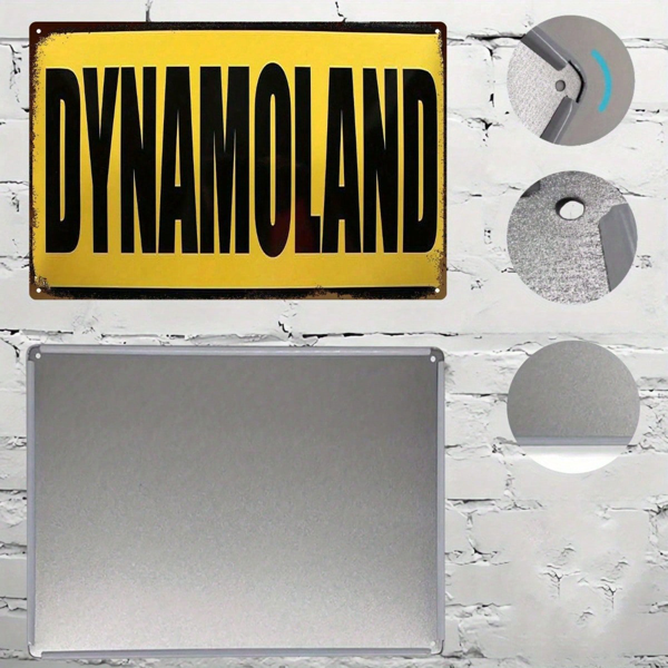 CIFbuy 1件2D平板铁艺悬挂式复古酒吧招牌墙饰，Dynamoland品牌，8x12英寸装饰品（TikTok, temu 自提物流）-4
