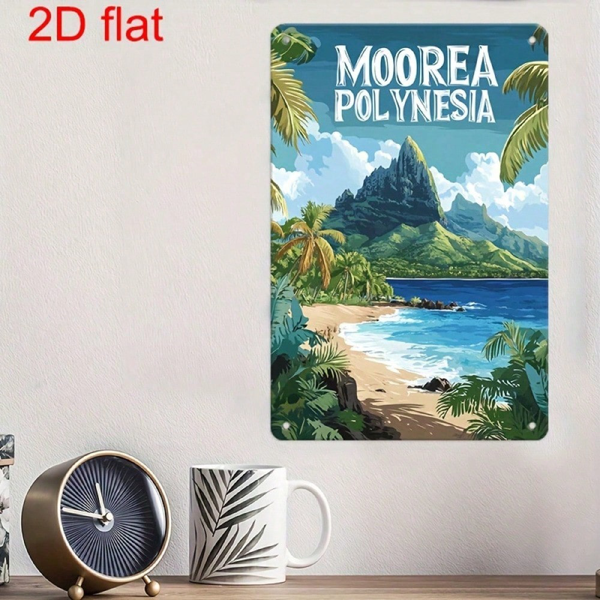 CIFbuy 复古金属壁饰 Molao 2D 平面，热带海岛棕榈树装饰牌 7.9x11.8 英寸（TikTok, temu 自提物流）-7