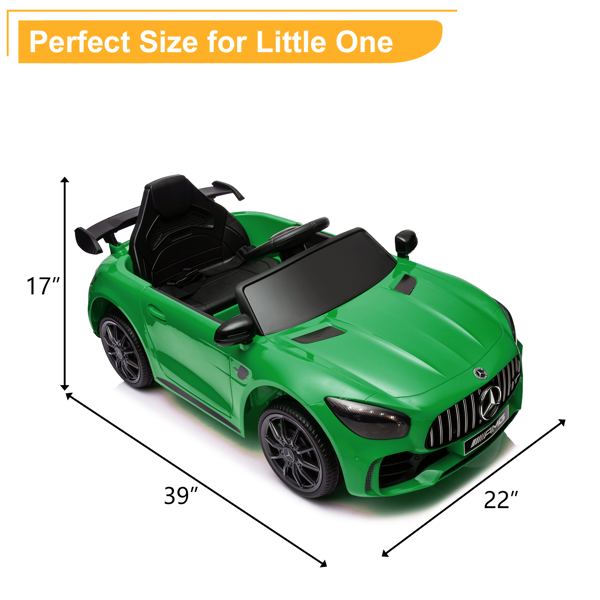 双驱 12.00V 4.5Ah 跑车 AMG GTR 带2.4G遥控 绿色-2